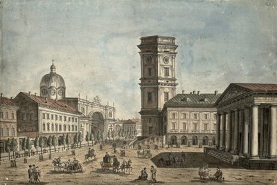 Vista de la Avenida Nevsky, San Petersburgo, 1810 de Fedor Aleksandrovich Vasiliev